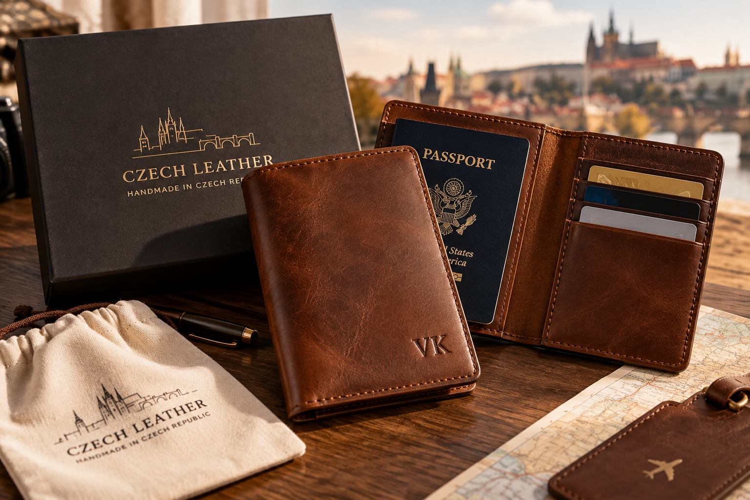 Czech Leather Passport Wallet